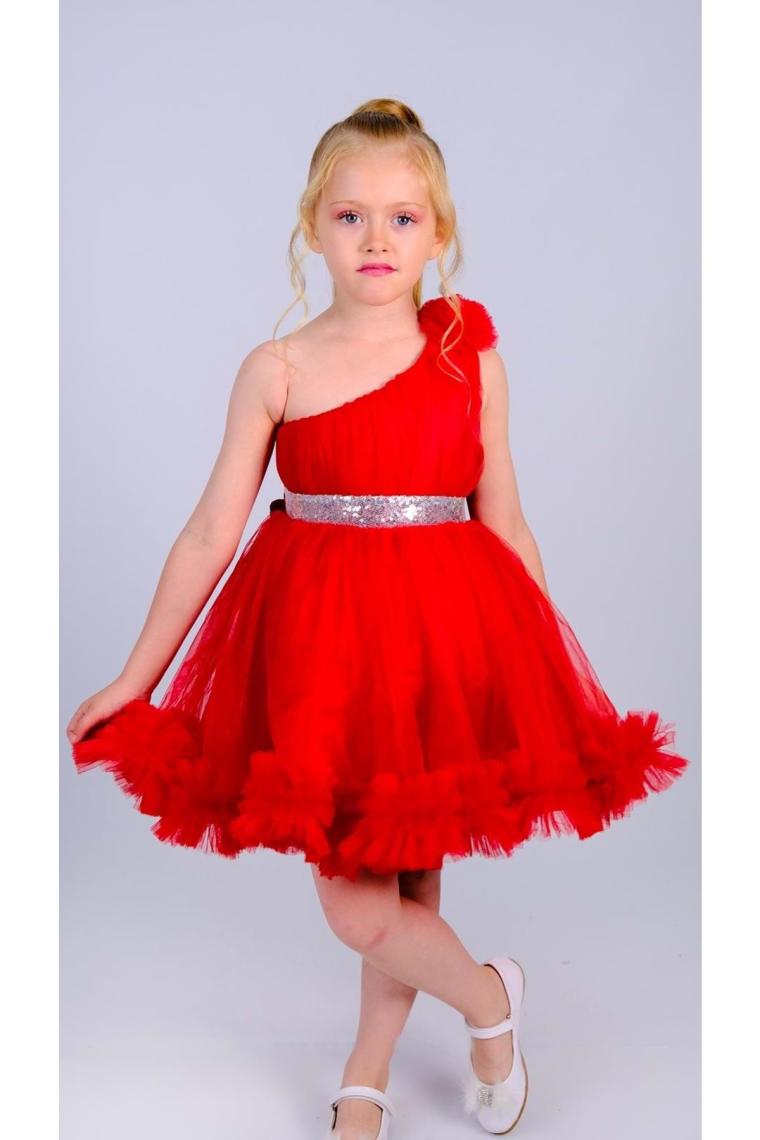 Mnk Baby & Kids Tek Omuz Kız Çocuk Abiye MNK0599