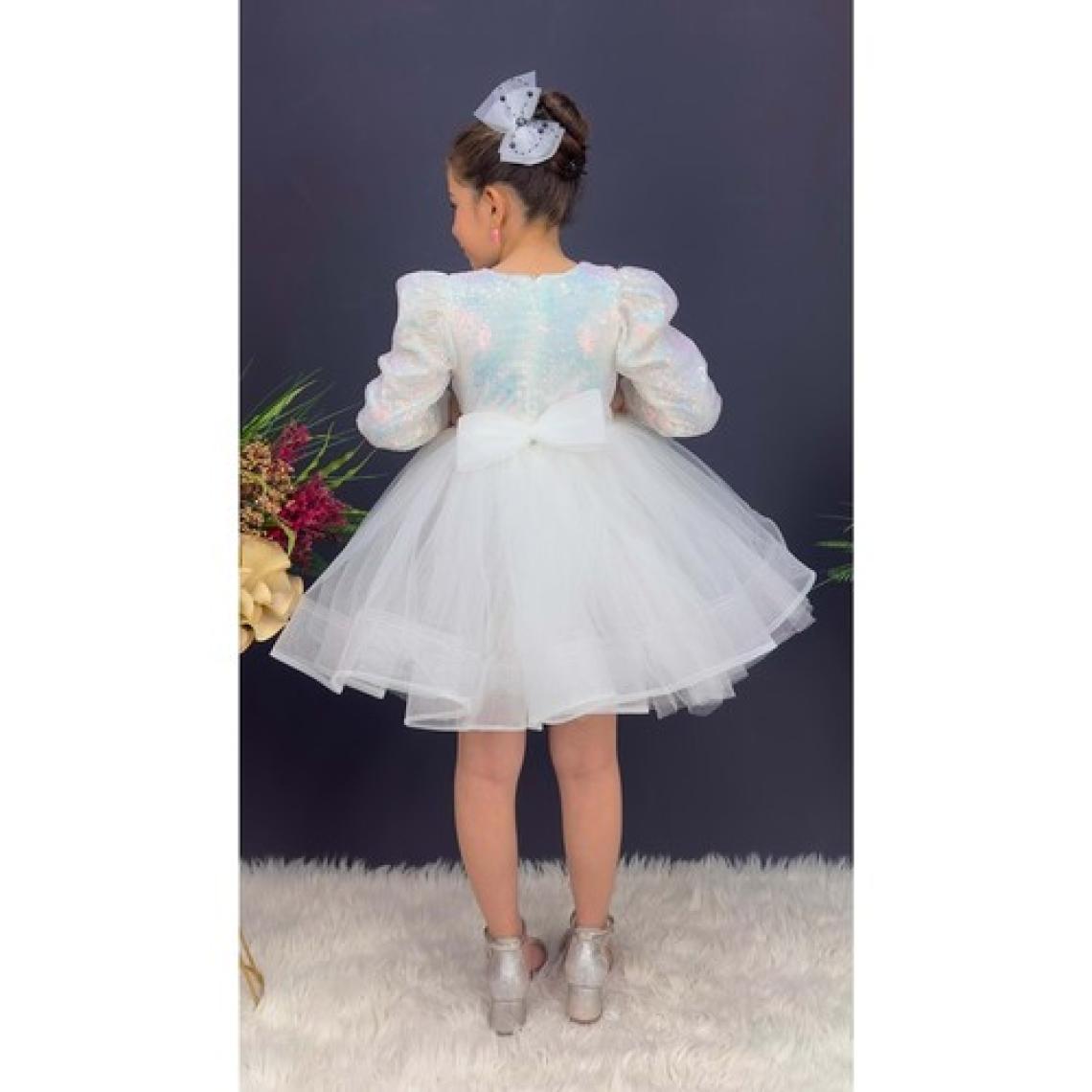 Mnk Baby & Kids Tütü Gren Etekli Kız Çocuk Pul Payetli Uzun Kol Kikidi Elbise MNK0583