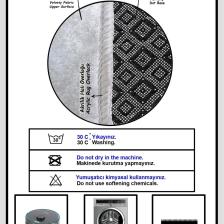 Marble Siyah 3'lü Set Banyo Paspası Klozet Takımı Djtbanyo