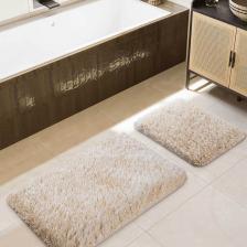 Douro Shaggy 2li Banyo Paspası Bej Kaydırmaz Taban 60 X 100 - 50 X 60