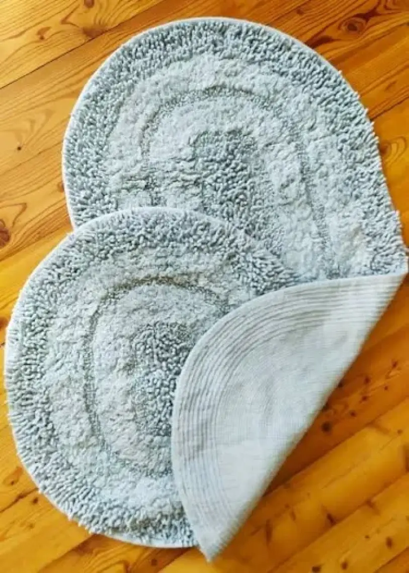 Chilai Home Macoroni Gri 2 Li Set Cotton Banyo Halısı