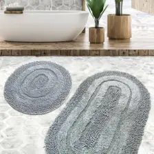 Chilai Home Macoroni Gri 2 Li Set Cotton Banyo Halısı