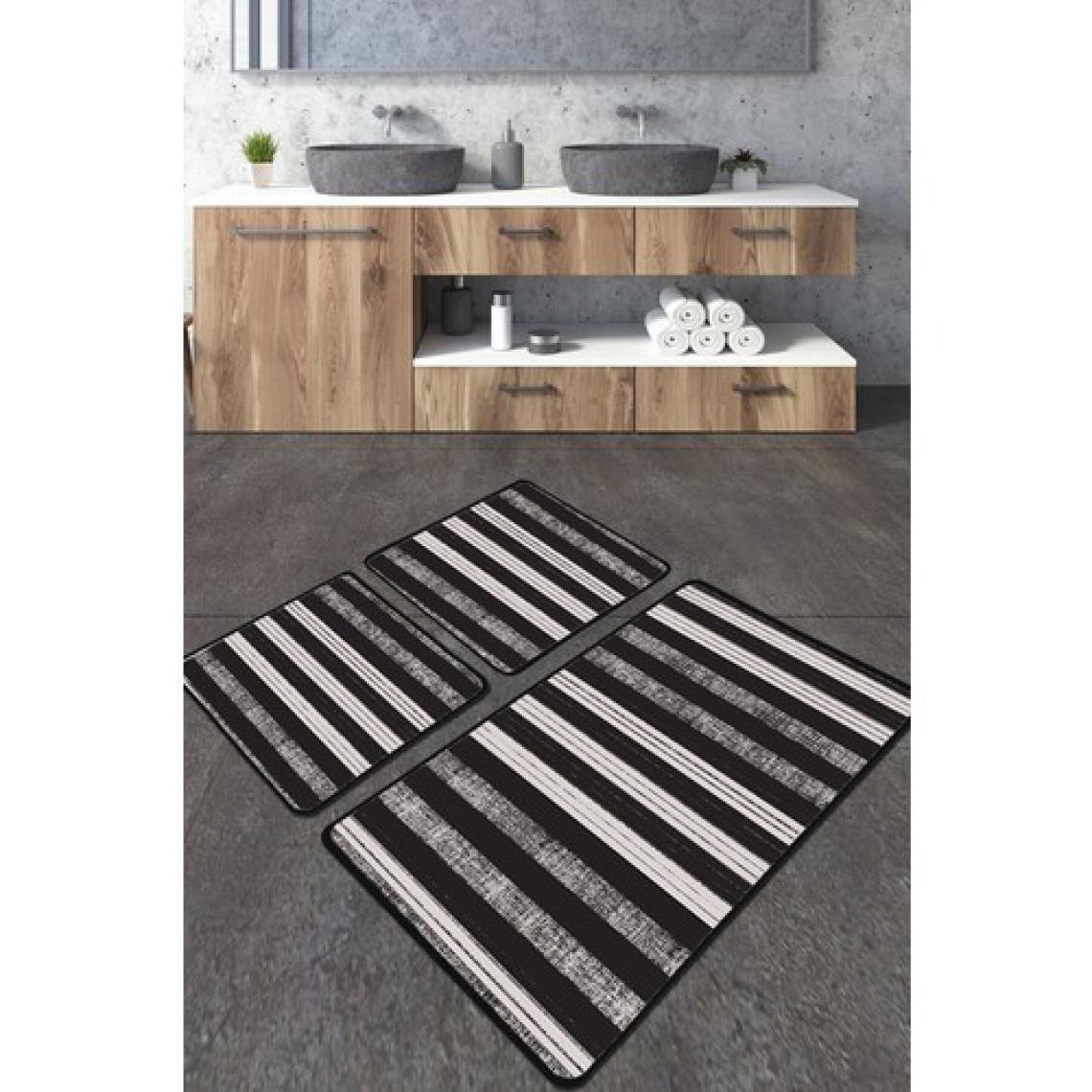 Chilai Home Barcode Banyo Halısı Djt 3 Lü Set Banyo Paspası Kaymaz Tabanlı Klozet Takımı