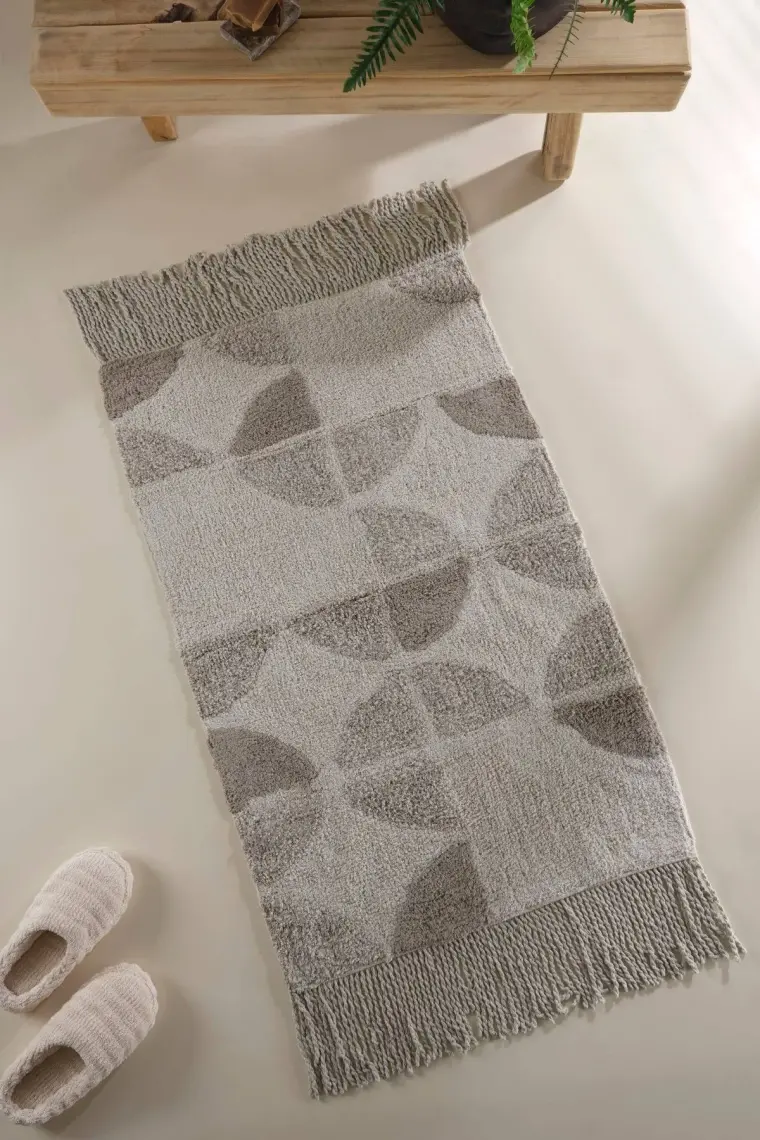 Irya Brook Tekli Banyo Paspası %100 Pamuk 70x110 Bej