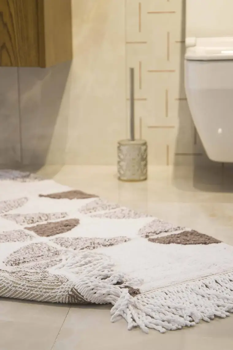 Irya Brook Tekli Banyo Paspası %100 Pamuk 70x110 Bej