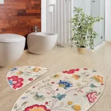 Arya 2'li Set Banyo Halısı Yıkanabilir, Kaymaz Taban Djtbanyo