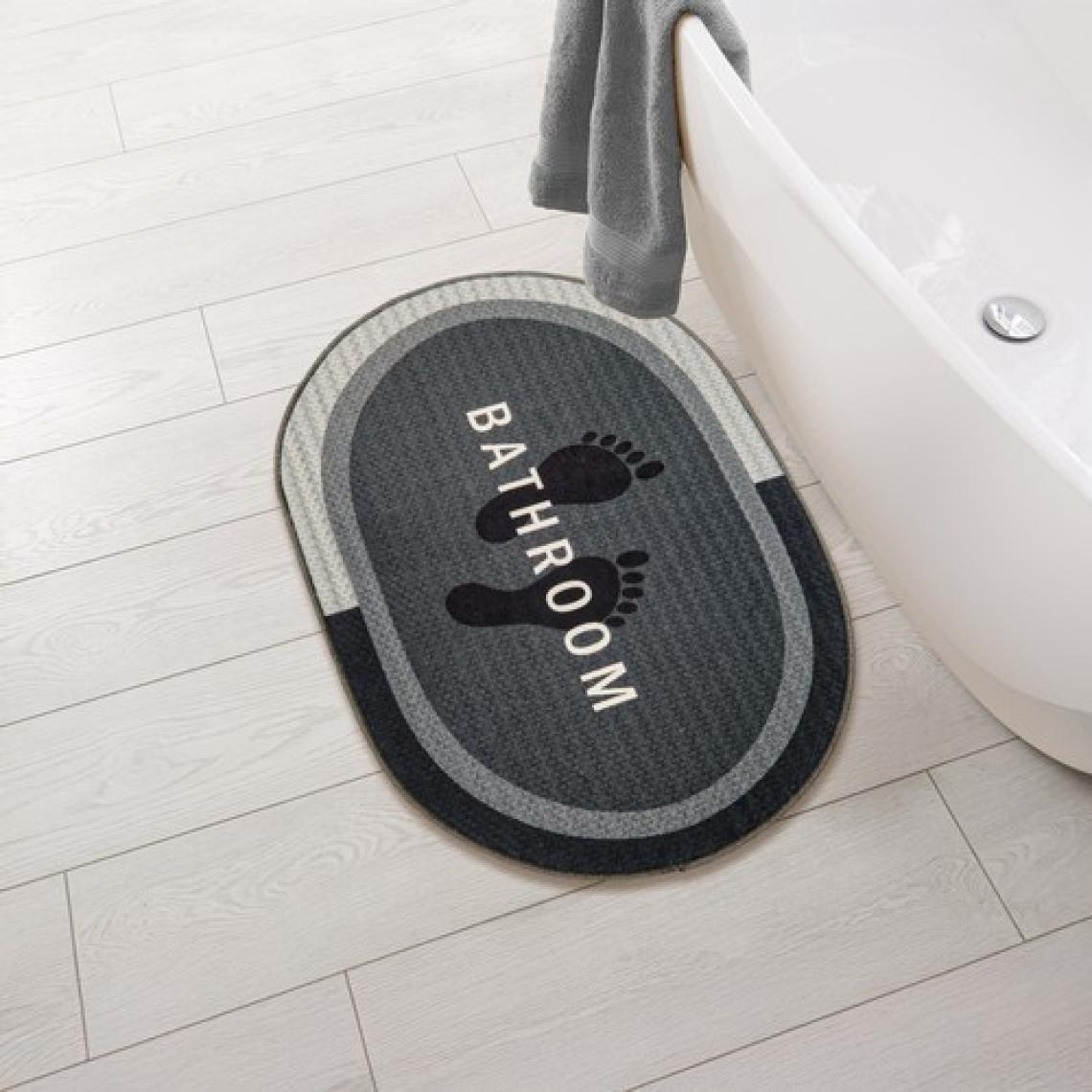 Evidea Soft Bathroom Oval Sihirli Banyo Paspası - Antrasit - 50 x 70  cm
