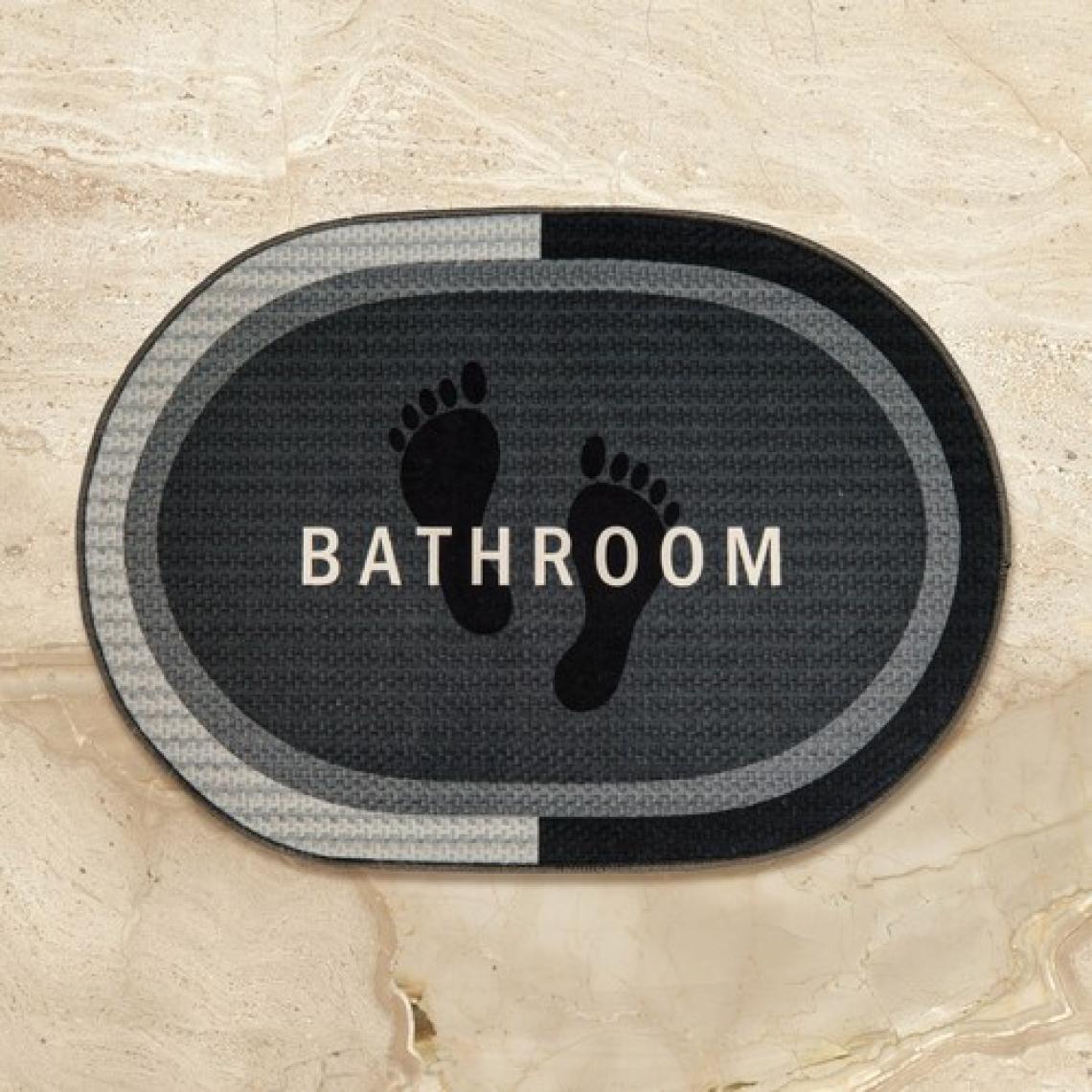 Evidea Soft Bathroom Oval Sihirli Banyo Paspası - Antrasit - 50 x 70  cm
