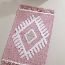 Nell Tekli Banyo Paspası %100 Pamuk 60x90 Pembe