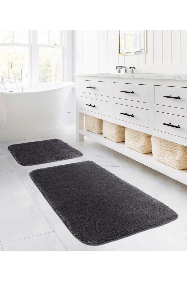 Segura Peluş Antrasit Kaydırmaz Taban 2li Banyo Paspası 60 X 100 - 50 X 60