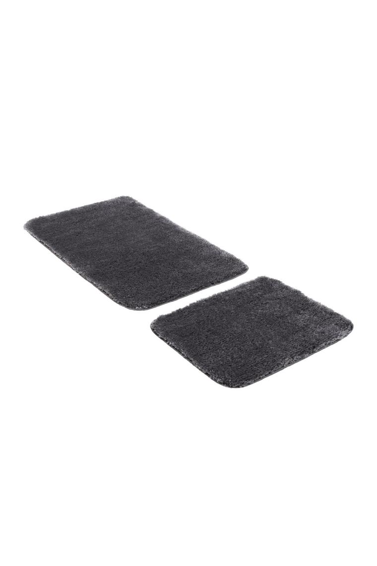 Segura Peluş Antrasit Kaydırmaz Taban 2li Banyo Paspası 60 X 100 - 50 X 60