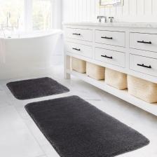 Segura Peluş Antrasit Kaydırmaz Taban 2li Banyo Paspası 60 X 100 - 50 X 60