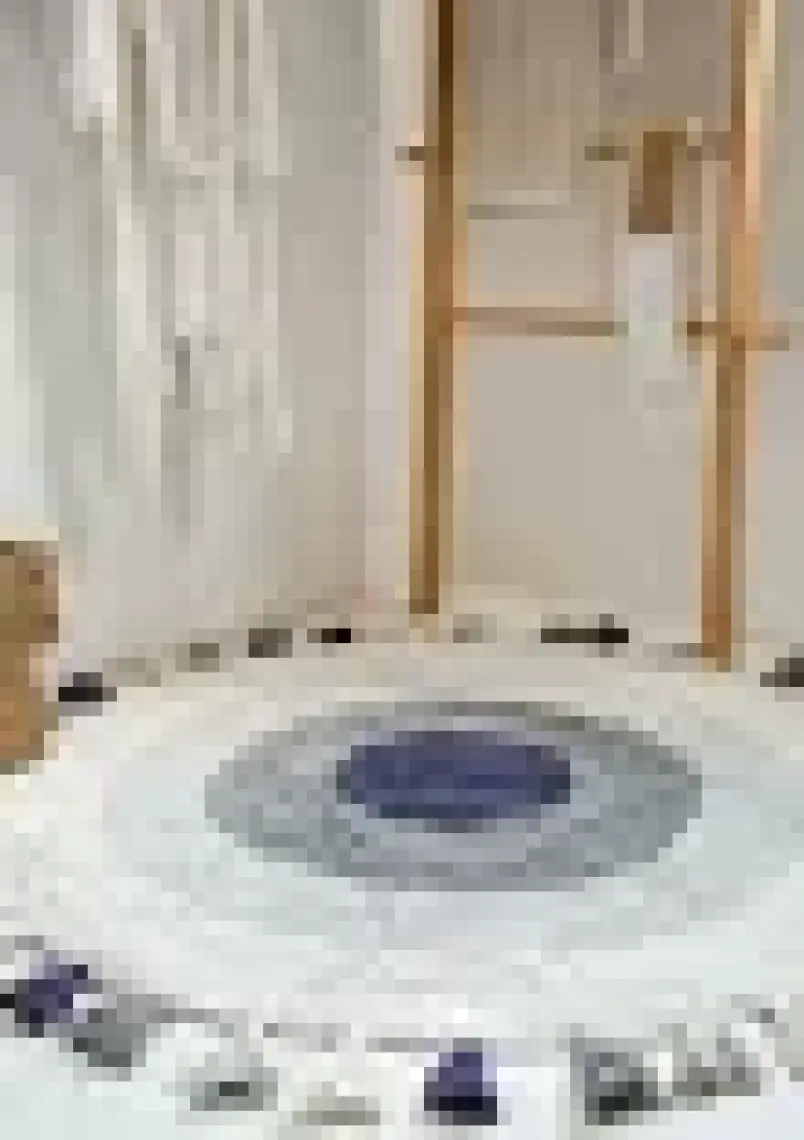 Irya Laura Yuvarlak Banyo Paspası %100 Pamuk 100x100 Ekru