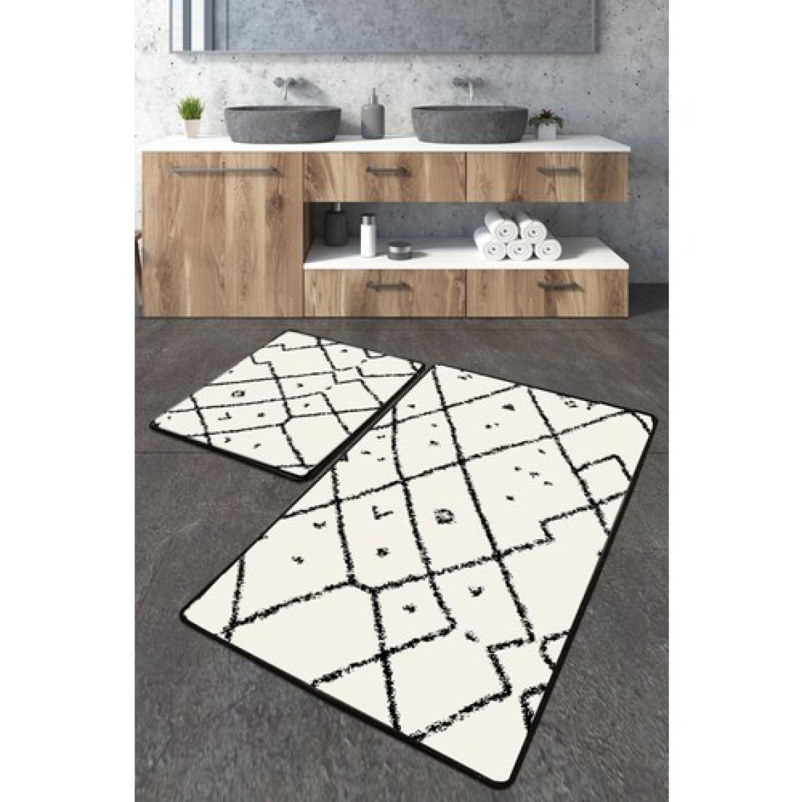 Chilai Home Dalmata Banyo Halısı Djt 2 Li Set Banyo Paspası Kaymaz Tabanlı Klozet Takımı