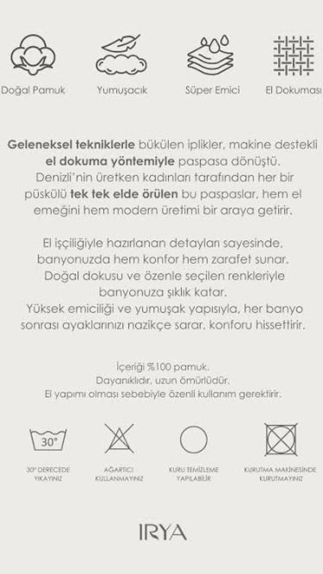 Irya Loris %100 Pamuk Banyo Paspası Pembe 70x110