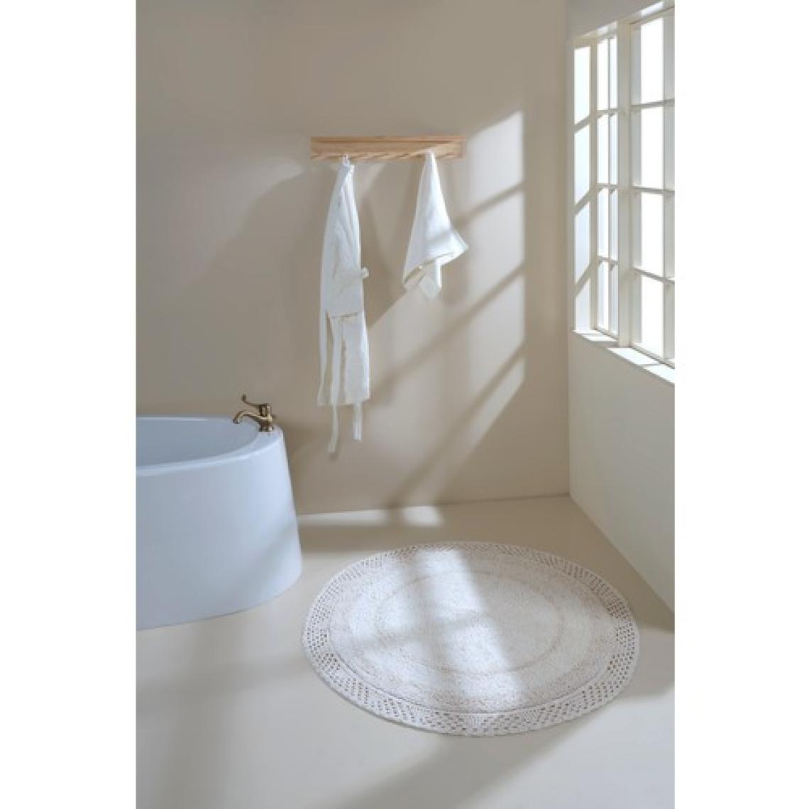 Irya Moon Yuvarlak Banyo Paspası %100 Pamuk 120x120 Ekru