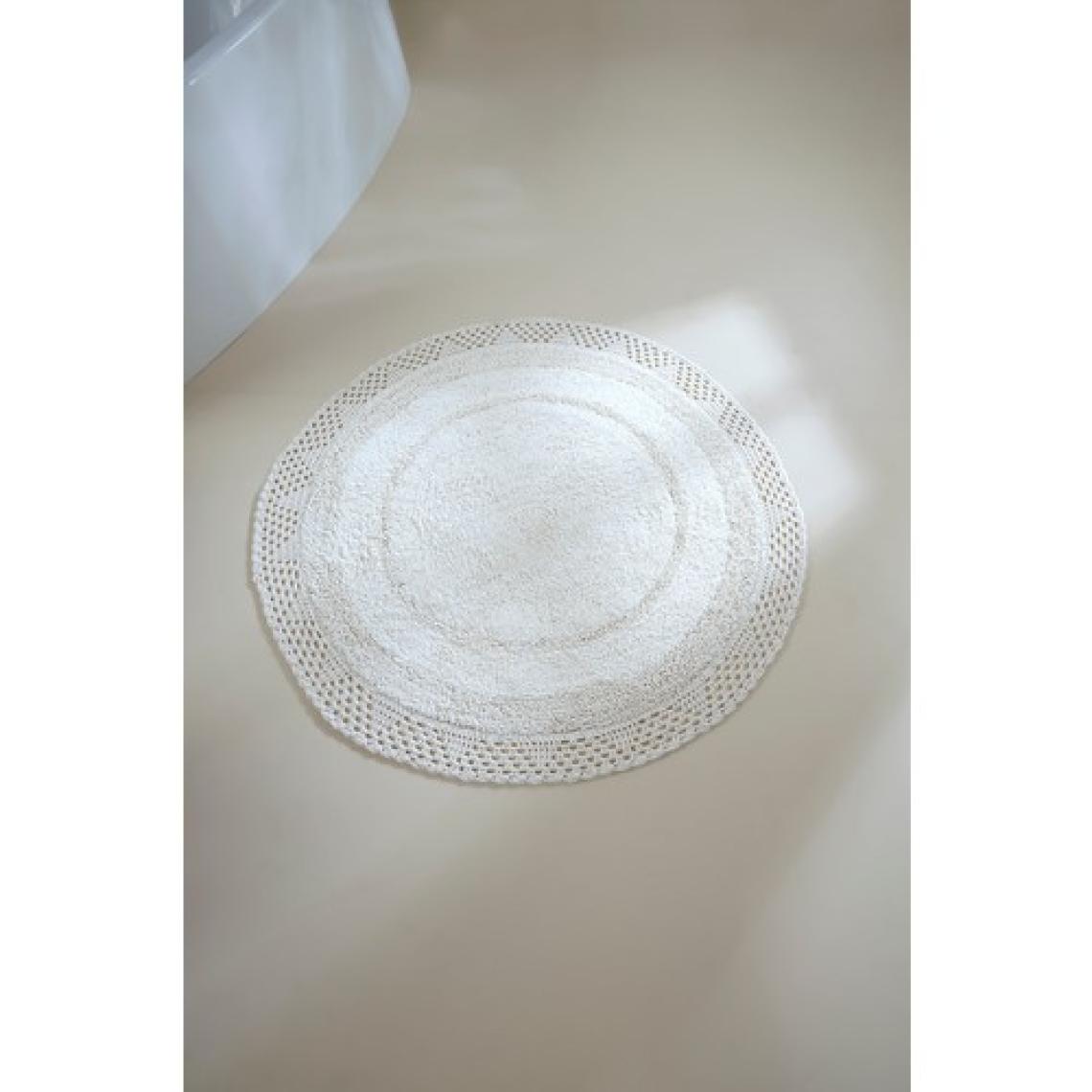 Irya Moon Yuvarlak Banyo Paspası %100 Pamuk 120x120 Ekru