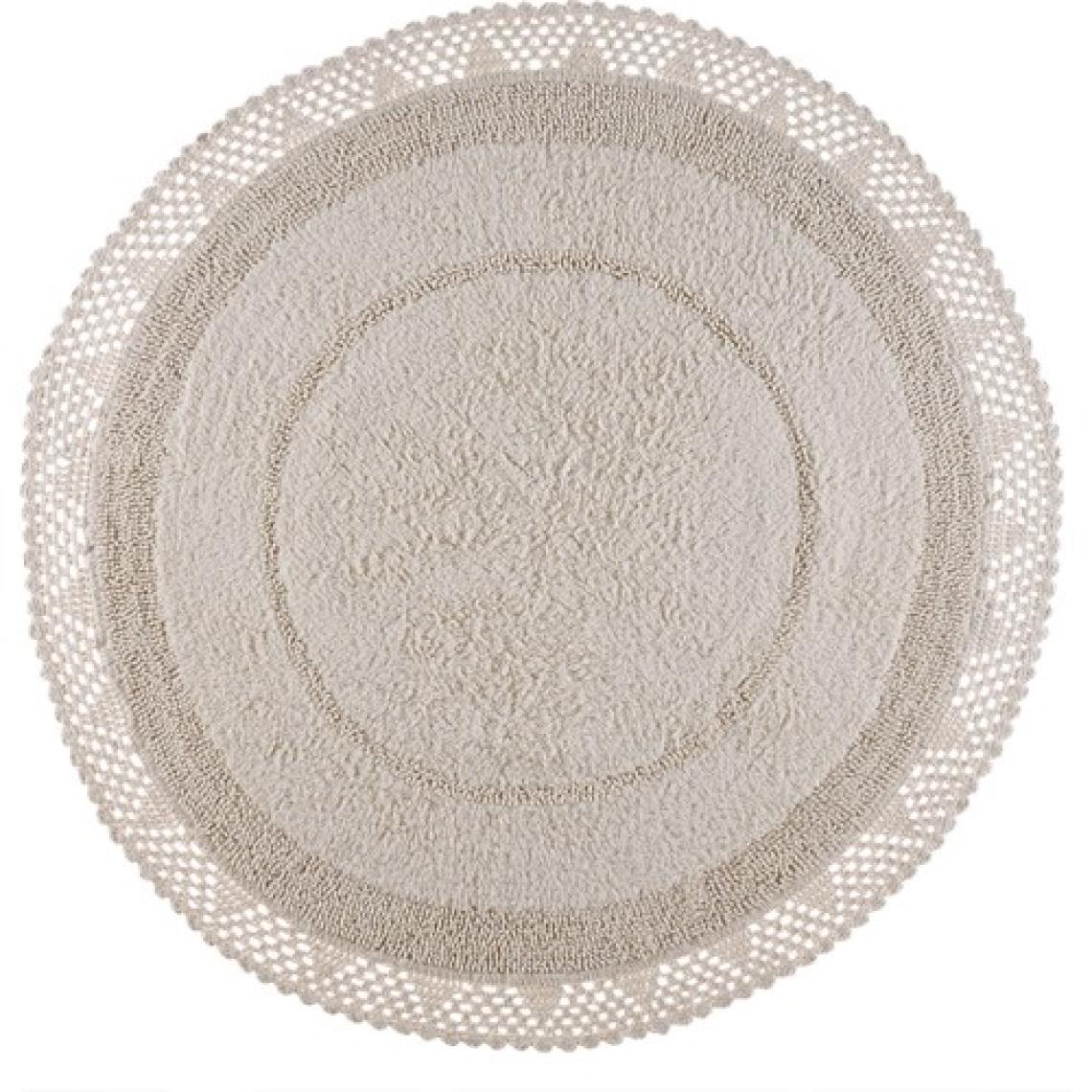 Irya Moon Yuvarlak Banyo Paspası %100 Pamuk 120x120 Ekru
