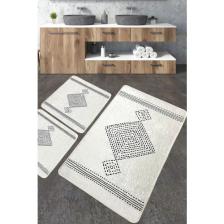 Chilai Home Tatiana Banyo Halısı Djt 3 Lü Set Banyo Halısı Paspas Yıkanabilir Kaymaz