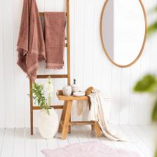 Rosalinda Tekli Banyo Paspası %100 Pamuk 90x90 Pembe