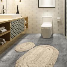 Mg Store Bej 2li Set Klozet Takımı Banyo Paspas Seti Halısı Cotton