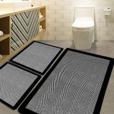Barley Black 3'lü Set Banyo Halısı Djtbanyobanyo