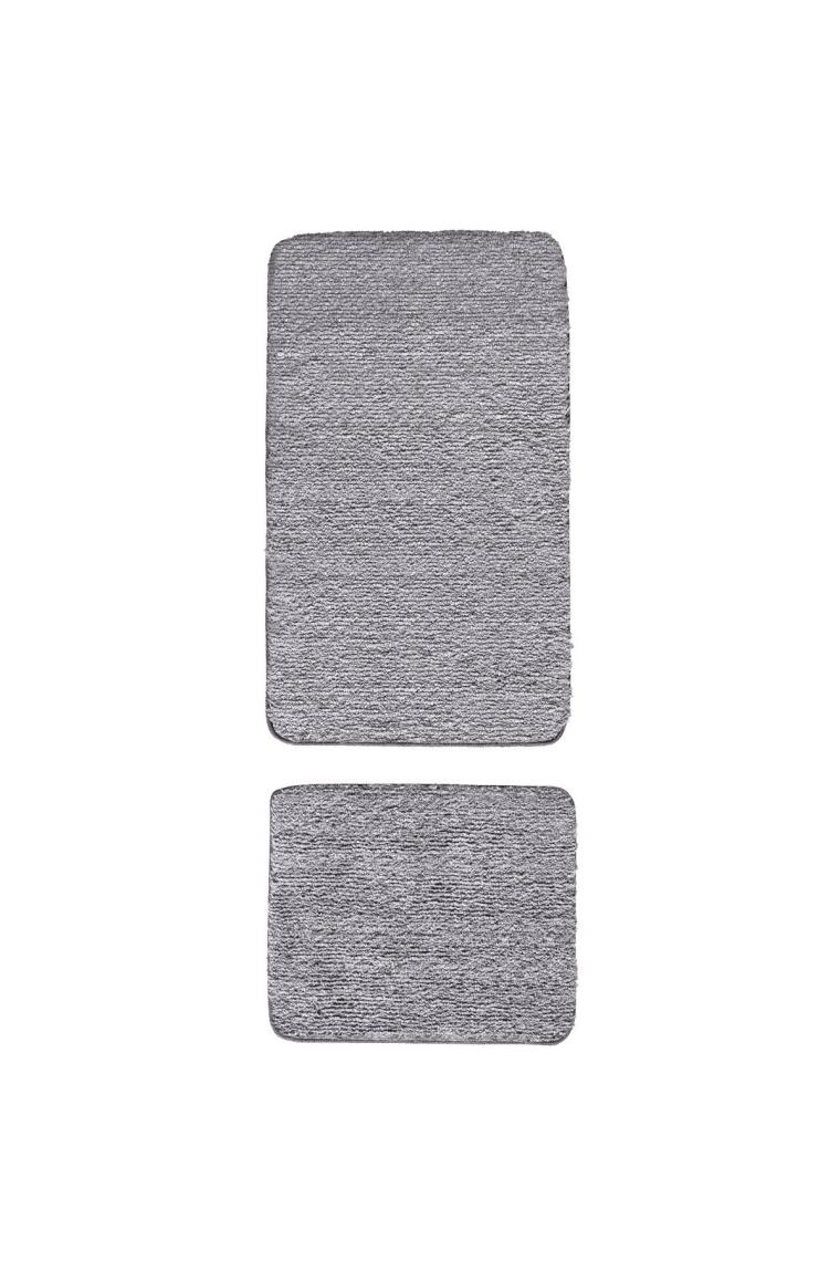 Segura Peluş Gri Kaydırmaz Taban 2li Banyo Paspası 60 X 100 - 50 X 60