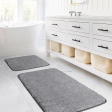 Segura Peluş Gri Kaydırmaz Taban 2li Banyo Paspası 60 X 100 - 50 X 60