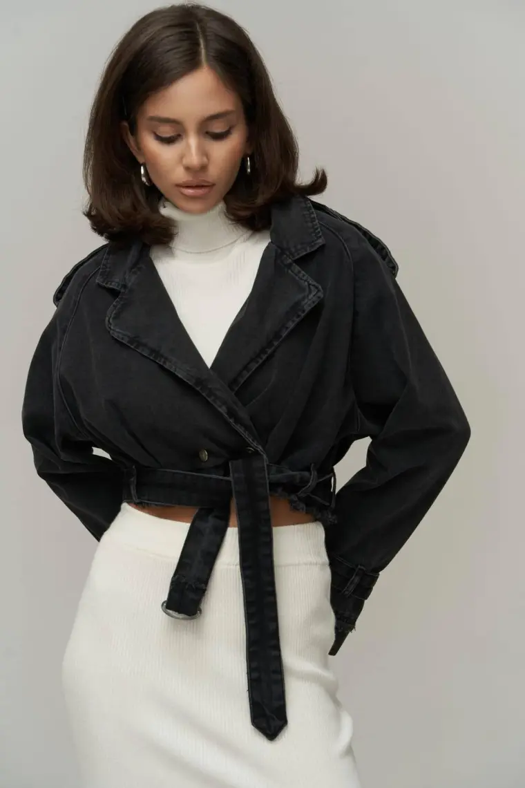 Mai Baggy Füme Biker Jean Ceket