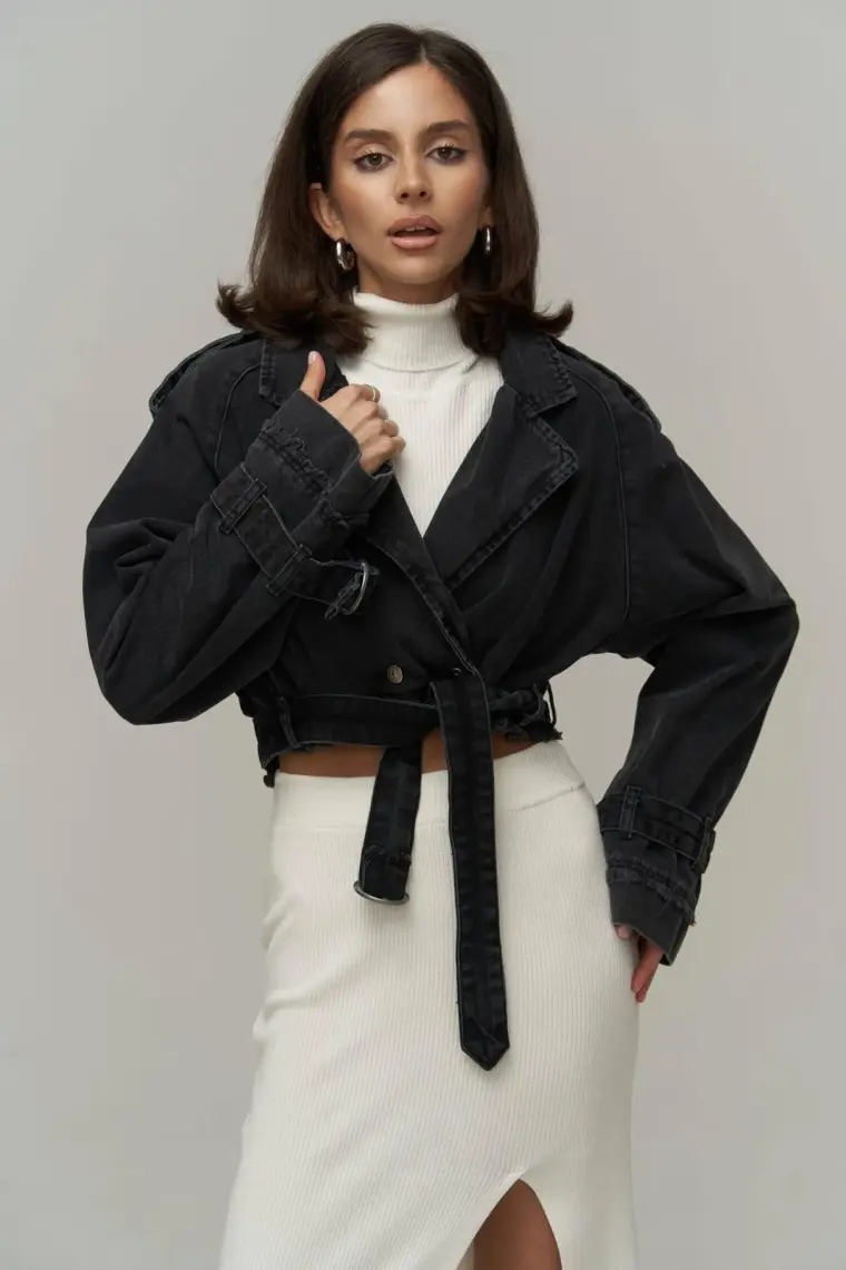 Mai Baggy Füme Biker Jean Ceket
