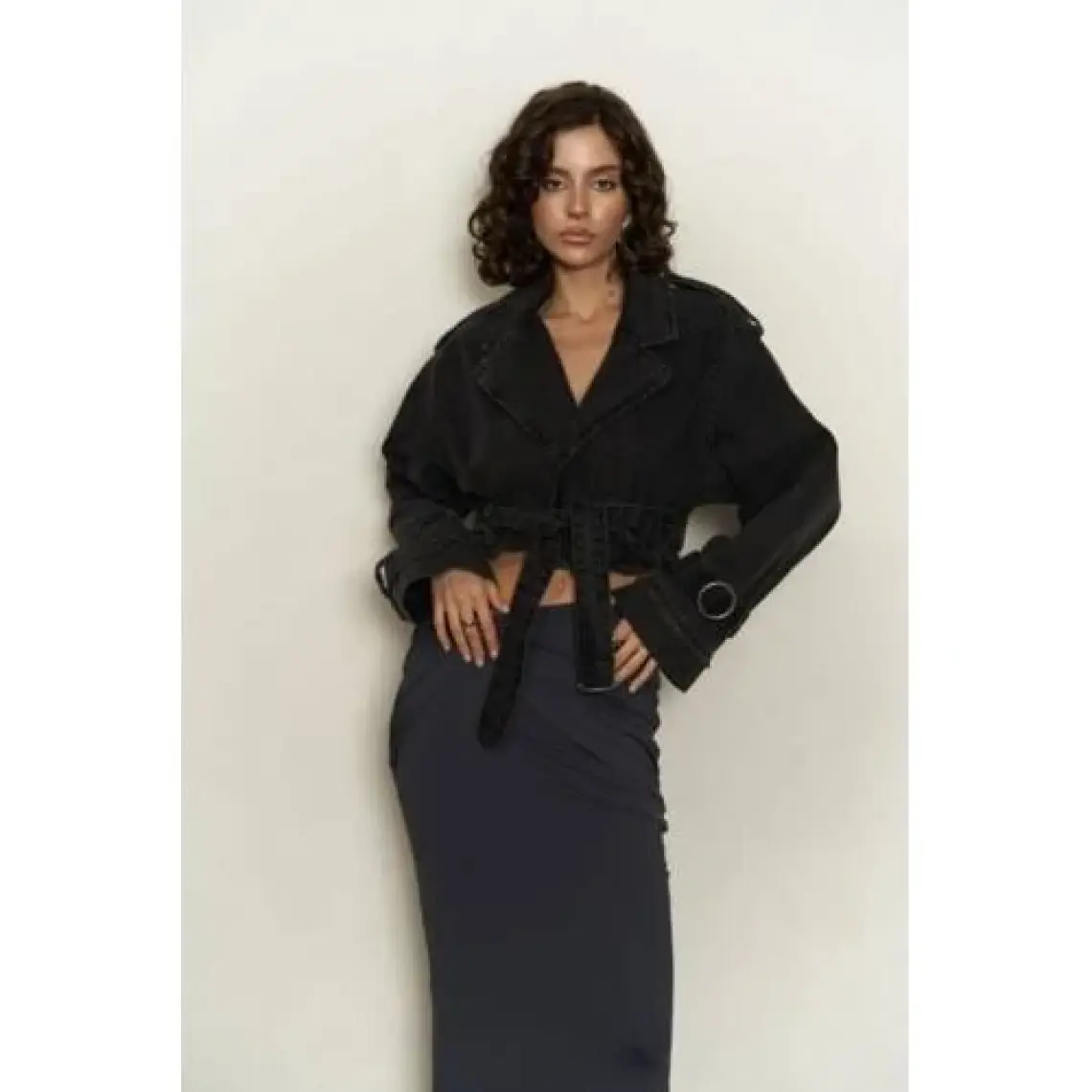 Mai Baggy Füme Biker Jean Ceket