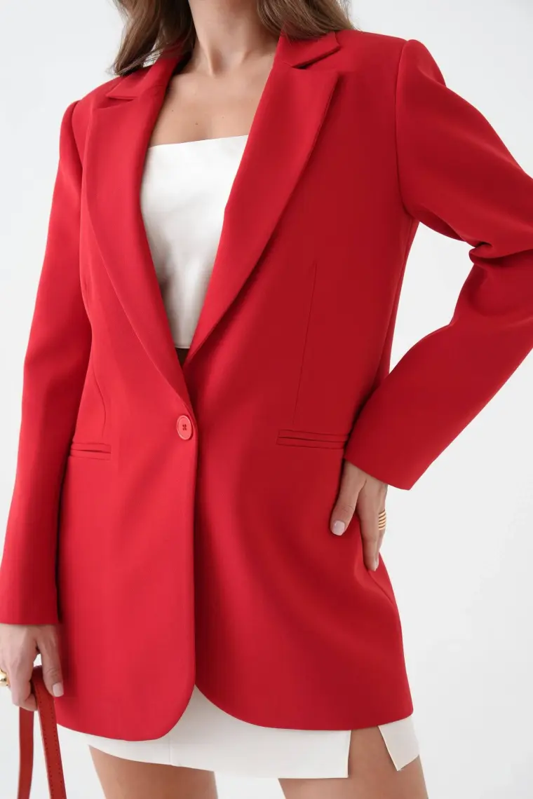 Kırmızı Blazer Ceket