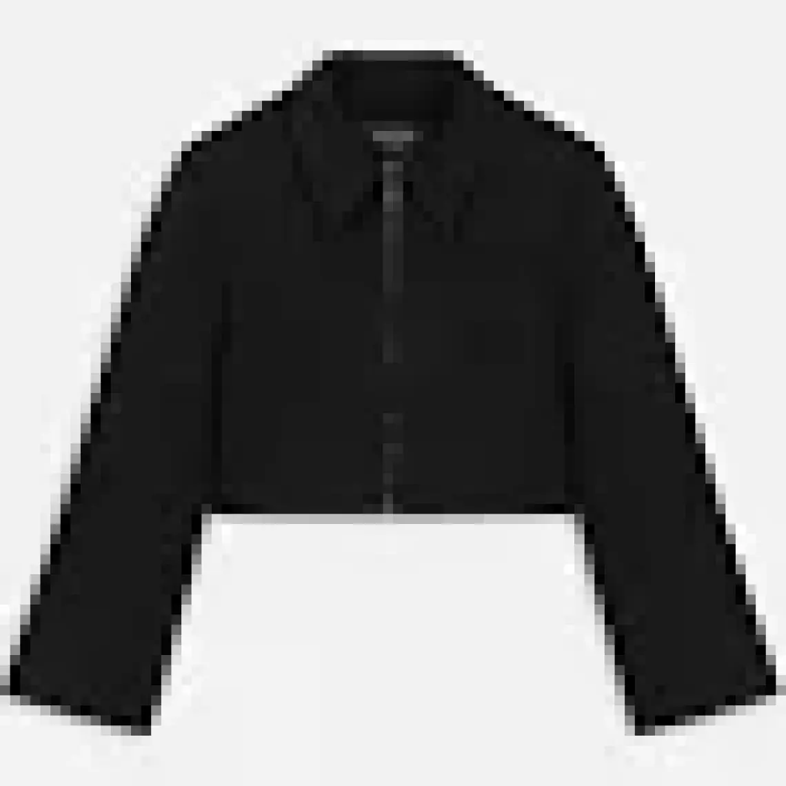 Manuka Klasik Kesim Crop Blazer Ceket Siyah