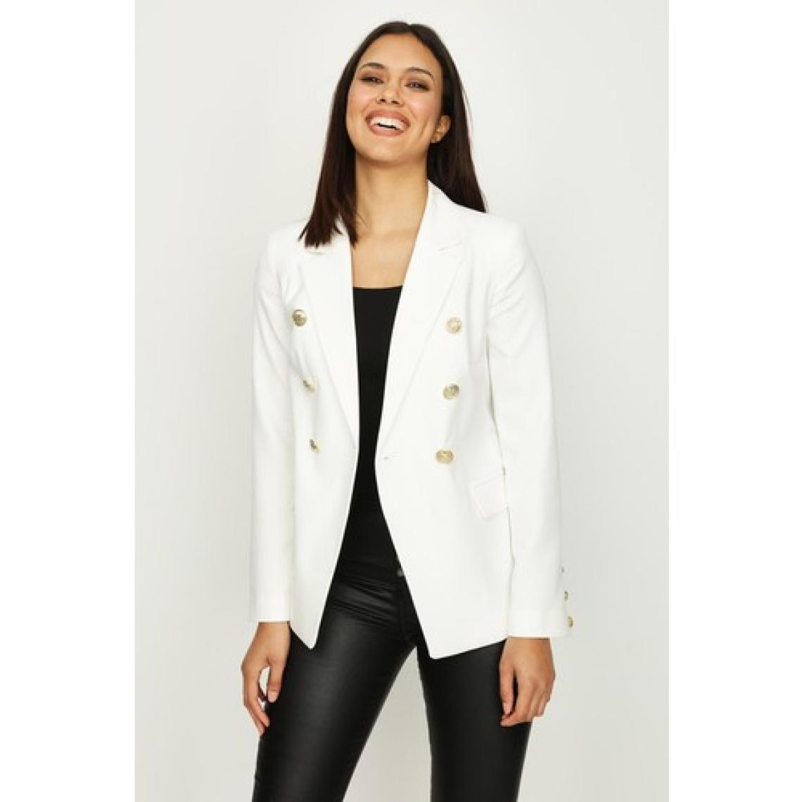 Select Moda Kadın Gold Düğme Kapamalı Astarlı Blazer Ceket