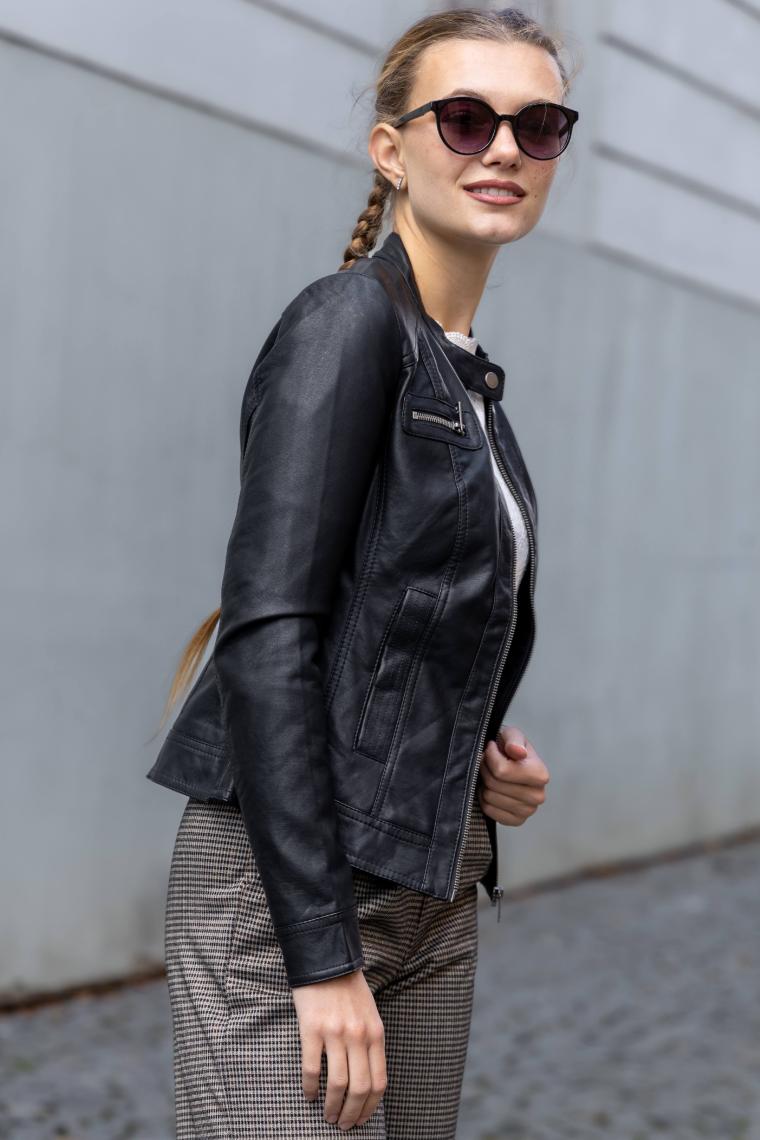 Only Kadın Ceket Onlbandit Faux Leather Biker Otw Noos