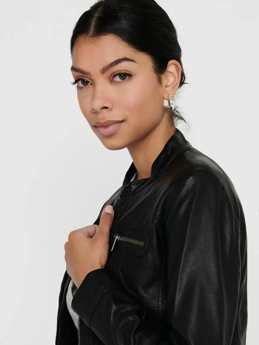 Only Kadın Ceket Onlbandit Faux Leather Biker Otw Noos