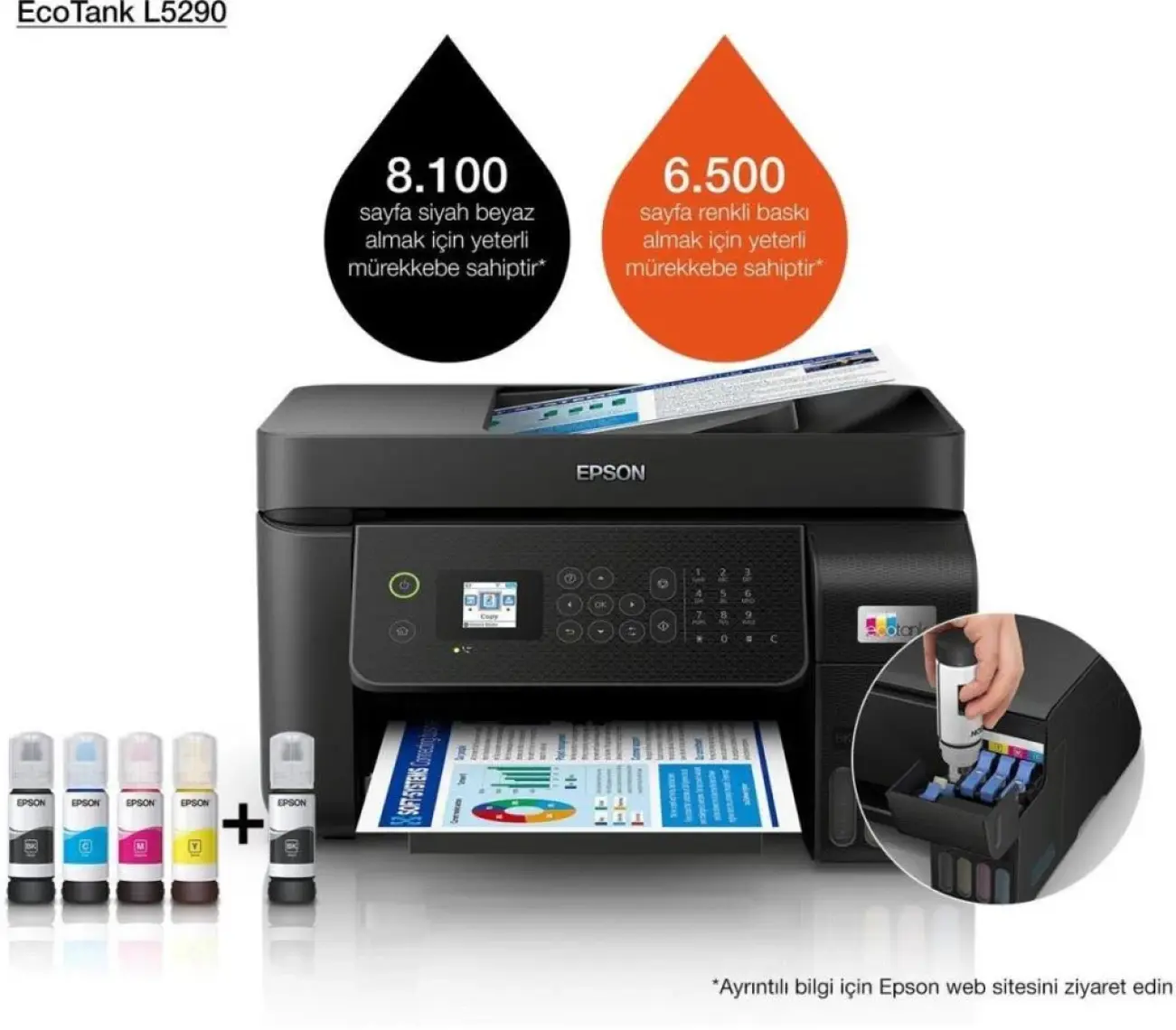 Epson L5290 Wi-Fi Renk Tanklı Yazıcı