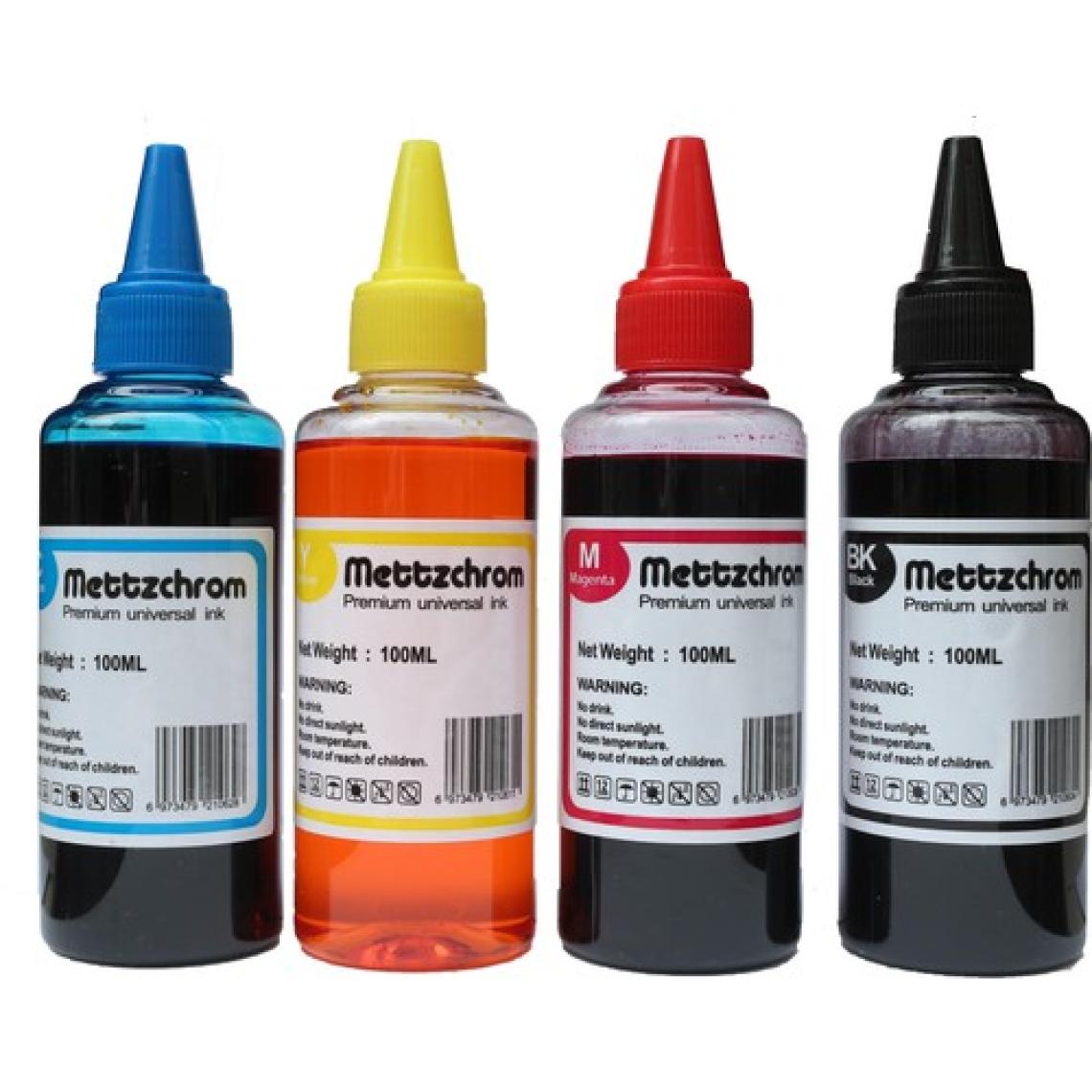 Mettzchrom Orjinal Mürekkep Canon G1411 G2411 G3411 G3411 G4411 G1410 G2410 G3410 G4410 4 Renk Mürekkep 4X100ML