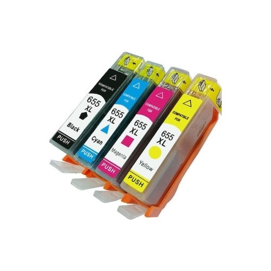 Photo Print HP Deskjet 3525 655XL 4 Renk Ithal Muadil Kartuş Seti
