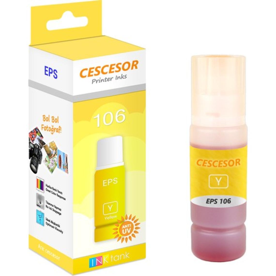 Cescesor Epson 106 Sarı Muadil Mürekkep - 70 ml - Cescesor