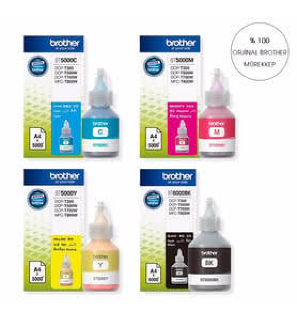 Photoink 4 Adet (1 Takım) Orijinal Brother Mürekkep BT5000 T220/T420W/T520W/T720W/T820W/T920W