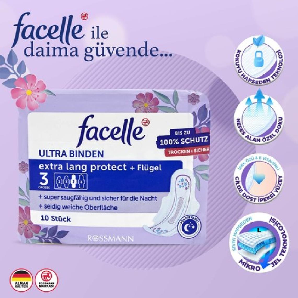 Facelle Ultra Ped 10'lu Kanatlı Gece Koruyucu