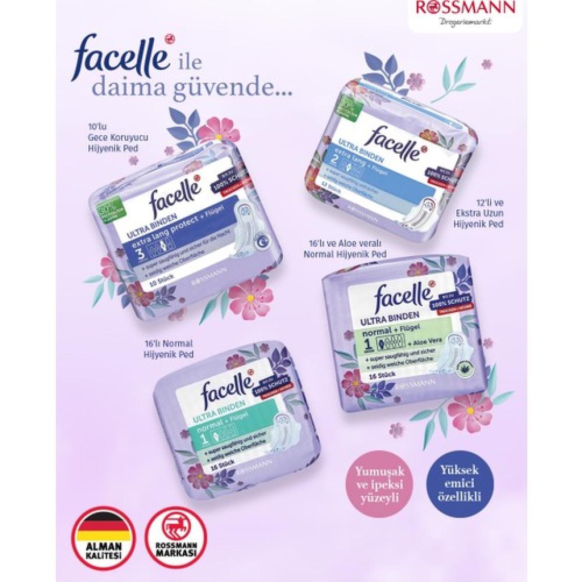 Facelle Ultra Ped 10'lu Kanatlı Gece Koruyucu