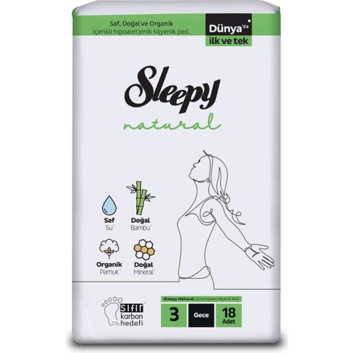 Sleepy Natural Soft Ekstra Yumuşak Gece 18 Ped