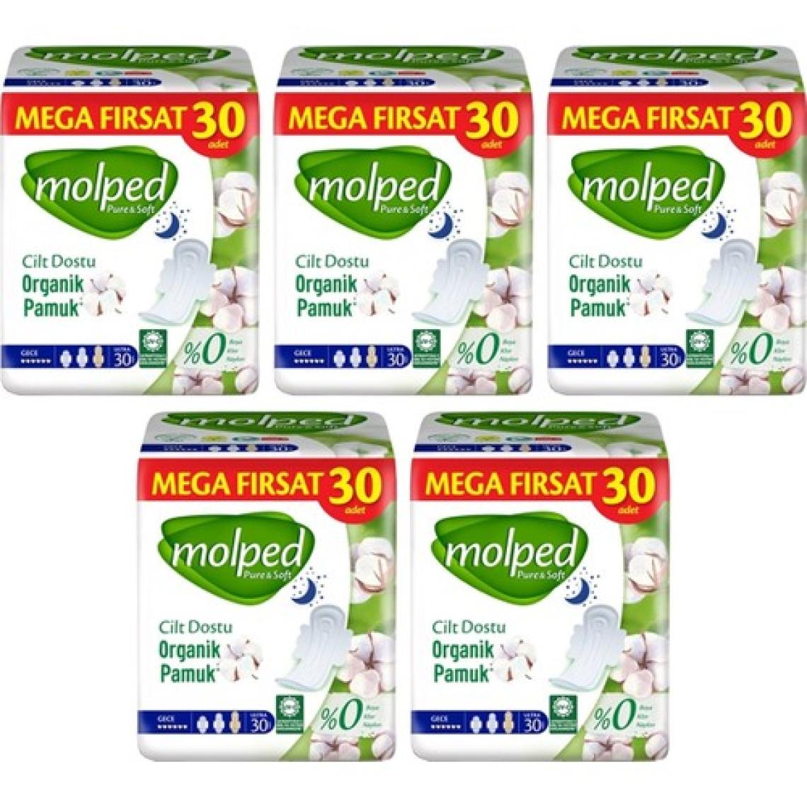 Molped Pure Soft Mega Fırsat Gece Ultra 30'lu 5 Paket