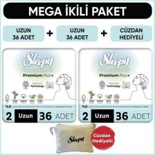 Sleepy Bio Natural Premium Plus Hijyenik Ped Mega Paket Uzun 36X2 (72 Adet)