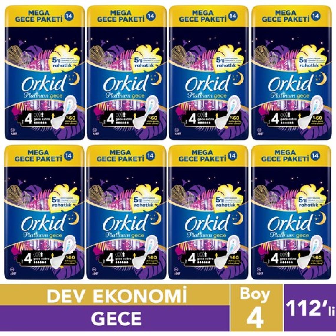 Orkid Platinum Hijyenik Ped Gece Extra 112 Adet Anne Kız Paketi (56X2)