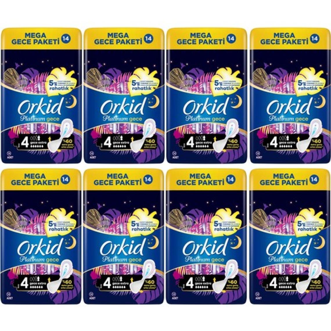Orkid Platinum Hijyenik Ped Gece Extra 112 Adet Anne Kız Paketi (56X2)