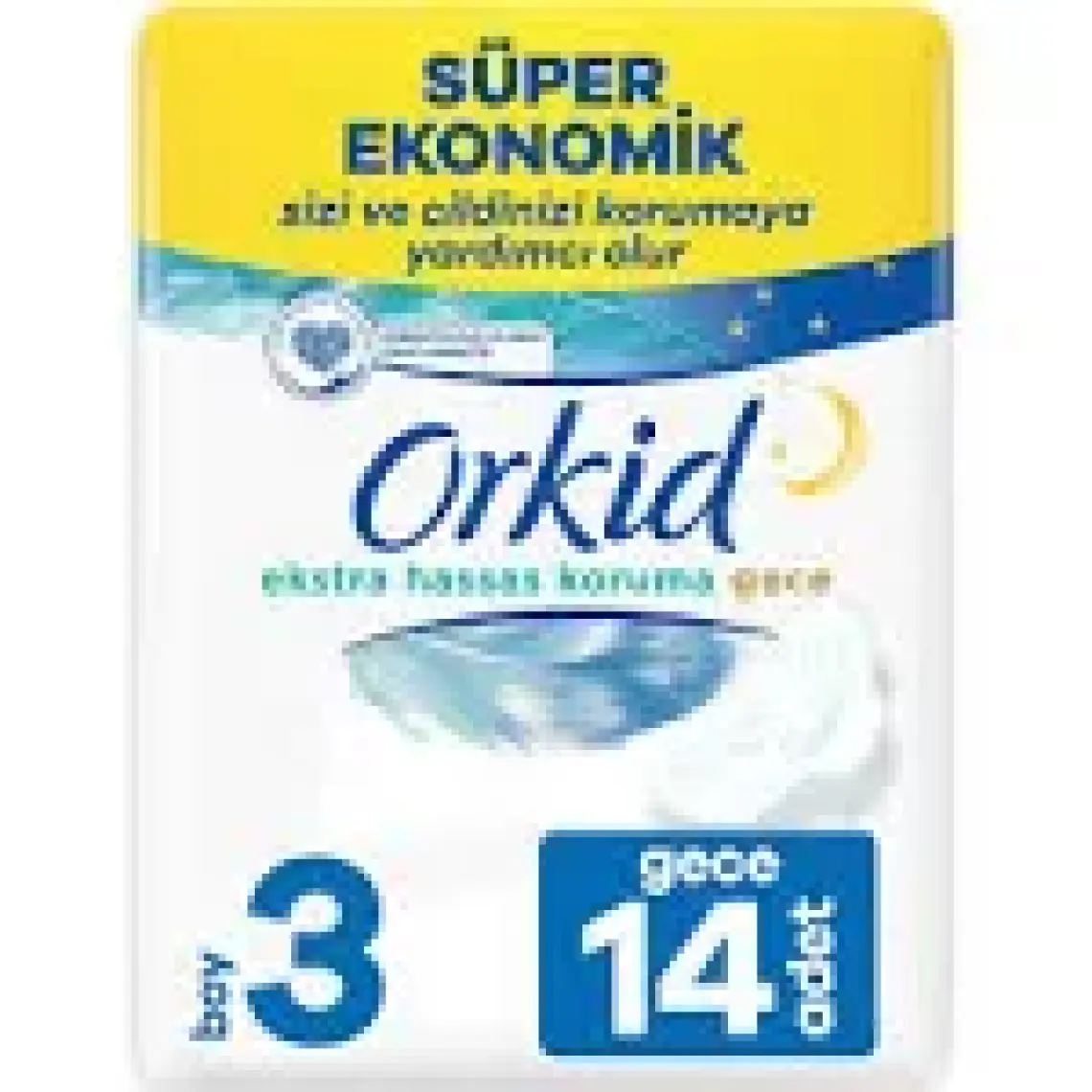 Orkid Extra Hassas Koruma Gece Süper Ekonomik Paket 14 Ped