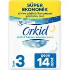Orkid Extra Hassas Koruma Gece Süper Ekonomik Paket 14 Ped